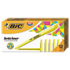 <strong>BIC®</strong><br />Brite Liner Highlighter, Fluorescent Yellow Ink, Chisel Tip, Yellow/Black Barrel, Dozen