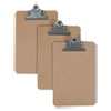 Hardboard Clipboard, 3/4" Capacity, 5 X 8 Sheets, Brown, 3/pack