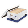 Stor/file Medium-Duty Storage Boxes, Legal Files, 15.88" X 25.38" X 10.25", White/blue, 12/carton