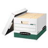 R-Kive Heavy-Duty Storage Boxes, Letter/legal Files, 12.75" X 16.5" X 10.38", White/green, 12/carton
