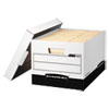 R-Kive Heavy-Duty Storage Boxes, Letter/legal Files, 12.75" X 16.5" X 10.38", White/black, 12/carton