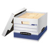 <strong>Bankers Box®</strong><br />STOR/FILE Medium-Duty Letter/Legal Storage Boxes, Letter/Legal Files, 12.75" x 16.5" x 10.5", White/Blue, 12/Carton