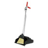 Ergo Dustpan With Broom, 12w x 33h, Metal with Vinyl Coated Handle, Red/Silver