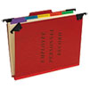 HANGING STYLE PERSONNEL FOLDERS, 1/3-CUT TABS, CENTER POSITION, LETTER SIZE, RED