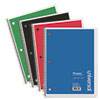 Wirebound Notebook, 1 Subject, Medium/College Rule, Assorted Covers, 10.5 x 8, 70 Sheets, 4/Pack