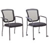 Alera Mesh Guest Stacking Chair, 26" x 25.6" x 36.2", Black Seat, Black Back, Black Base