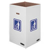 Waste And Recycling Bin, 42 Gal, White, 10/carton