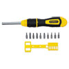<strong>Stanley Tools®</strong><br />3 inch Multi-Bit Ratcheting Screwdriver, 10 Bits, Black/Yellow