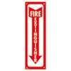 Glow-In-The-Dark Safety Sign, Fire Extinguisher, 4 X 13, Red