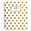 Gold Dots Hardcover Notebook, 1 Subject, Wide/Legal Rule, White/Gold Cover, 11 x 8.88, 80 Sheets