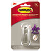 <strong>Command™</strong><br />Decorative Hooks, Traditional, Medium, Plastic, Brushed Nickel, 3 lb Capacity, 1 Hook and 2 Strips/Pack