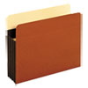 Extra-Wide Heavy-Duty File Pockets, 3.5" Expansion, Letter Size, Redrope, 10/Box
