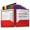 Two-Pocket Heavyweight Poly Portfolio Folder, 3-Hole Punch, 11 x 8.5, Randomly Assorted Colors