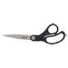 Stainless Steel Office Scissors, 8.5" Long, 3.75" Cut Length, Black Offset Handle