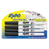 Low-Odor Dry-Erase Marker, Extra-Fine Needle Tip, Black, 4/pack