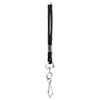 Rope Lanyard, Metal Hook Fastener, 36" Long, Nylon, Black