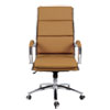 Alera Neratoli High-Back Slim Profile Chair, Faux Leather, Support 275 Lb, 17.32" To 21.25" Seat, Camel Seat/back,chrome Base