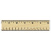 <strong>Universal®</strong><br />Flat Wood Ruler w/Double Metal Edge, Standard, 12" Long, Clear Lacquer Finish