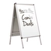 IMPROV A-FRAME SIGN WITH TOTAL ERASE SURFACE, ALUMINUM, 28 1/2W X 42H, SILVER