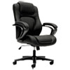 <strong>HON®</strong><br />HVL402 Series Executive High-Back Chair, Supports Up to 250 lb, 17" to 21" Seat Height, Black Seat/Back, Iron Gray Base