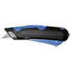 Easycut Cutter Knife W/self-Retracting Safety-Tipped Blade, Black/blue