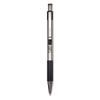 F-301 Ballpoint Pen, Retractable, Bold 1.6 mm, Black Ink, Stainless Steel/Black Barrel, 12/Pack