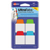 ULTRA TABS REPOSITIONABLE MINI TABS, 1/5-CUT TABS, ASSORTED PRIMARY COLORS, 1" WIDE, 40/PACK