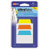 Ultra Tabs Repositionable Standard Tabs, 1/5-Cut Tabs, Assorted Primary Colors, 2" Wide, 24/pack