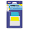 Ultra Tabs Repositionable Big Tabs, 1/5-Cut Tabs, Assorted Primary Colors, 2" Wide, 20/pack