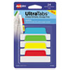ULTRA TABS REPOSITIONABLE MARGIN TABS, 1/5-CUT TABS, ASSORTED PRIMARY COLORS, 2.5" WIDE, 24/PACK