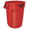 Round Brute Container, Plastic, 32 Gal, Red