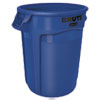 Round Brute Container, Plastic, 32 Gal, Blue