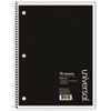 <strong>Universal®</strong><br />Wirebound Notebook, 1-Subject, Wide/Legal Rule, Black Cover, (70) 10.5 x 8 Sheets