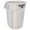 Round Brute Container, Plastic, 10 Gal, White