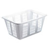 Laundry Basket, 1.6 bushels, 10.88w x 22.5d x 16.5h, Plastic, White, 8/Carton