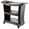 <strong>Rubbermaid® Commercial</strong><br />Executive Service Cart, Plastic, 3 Shelves, 300 lb Capacity, 20.33" x 38.9" x 38.9", Black