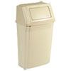 Slim Jim Wall-Mounted Container, 15 gal, Plastic, Beige