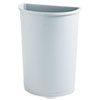 Untouchable Waste Container, Half-Round, Plastic, 21 Gal, Gray