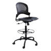 Zippi Plastic Extended-Height Chair, Supports Up To 250 Lb, 23" To 33" Seat Height, Black Seat/back, Black/silver Base