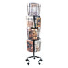 <strong>Safco®</strong><br />Wire Rotary Display Racks, 16 Compartments, 15w x 15d x 60h, Charcoal