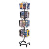 <strong>Safco®</strong><br />Wire Rotary Display Racks, 32 Compartments, 15w x 15d x 60h, Charcoal
