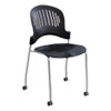 Zippi Plastic Stack Chair, Black Seat, Silver Back, Black/silver Base, 2/carton