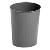Round Wastebasket, Steel, 23.5 Qt, Charcoal