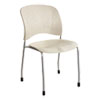 Reve Guest Chair With Straight Legs, 19" X 24.5" X 33.5", Latte Seat/back, Silver Base, 2/carton