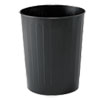 Round Wastebasket, Steel, 23.5 Qt, Black