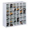 Wood Mail Sorter with Adjustable Dividers, Stackable, 36 Compartments, 33.75 x 12 x 32.75, Gray