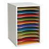 Wood Vertical Desktop Literature Sorter, 11 Sections 10 5/8 X 11 7/8 X 16, Gray