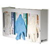 White Enamel Disposable Glove Dispenser, 3-Box, Steel, White, 18 x 3.75 x 10