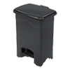 <strong>Safco®</strong><br />Plastic Step-On Receptacle, 4 gal, Plastic, Black