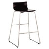 Bosk Wood Stool, Supports Up To 250 Lb, 14.5" Seat Height, Espresso Seat/back, Chrome Base